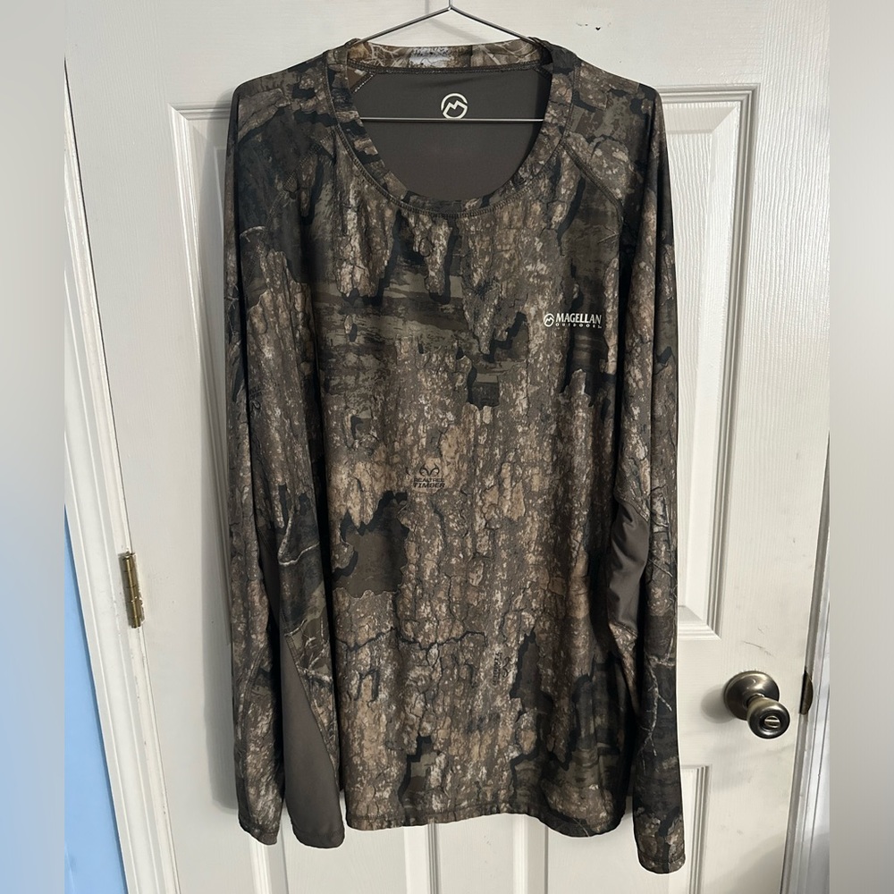 Magellan Outdoors Camouflage Reversible Long Sleeve Shirt Men’s 3XL Hunting Real